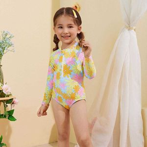 Infantil garotas de banho de traje de verão estilo um terno de natação fofo impresso
