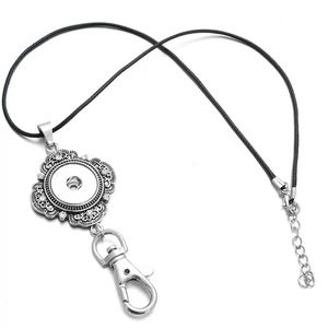 Anh￤nger Halsketten Noosa -St￼cke Arbeiten ID Halter Lanyard Snap Knopf Halskette Eule Square Charm 18mm Ingwer Choker Schmuck Deli Dhevm