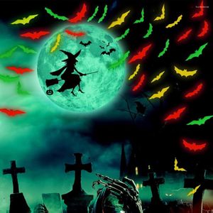 Adesivos de parede decoração de halloween brilho 3d bastte diy luminoso adesivo da lua de 30 cm decoração decorativa de férias