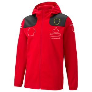 2023 Ny Formel 1 Hoodie Jacket F1 Team Red SoftShell Jacket Officiell webbplats Samma Racing Fan Zipper Jackets Autumn Winter Hoodie284s