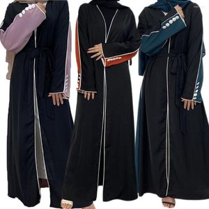 Ethnische Kleidung Eid Ramadan Muslim Abaya Frauen Arabisch Maxi Robe Farbblock Naher Osten Party Offener Kimono Islamischer Dubai Kaftan Pakistani