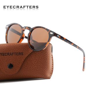 Солнцезащитные очки TR90 Легкие черепахи коричневые очки мужчины женщины классические винтажные ретро -поляризованные солнцезащитные очки круглые солнцезащитные очки.