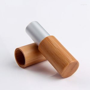 Vorratsflaschen leer 5 ml Bambus-Kosmetikverpackung für Lippenstift Anpassen des Logos Lippen-Make-up-Röhre Großhandel