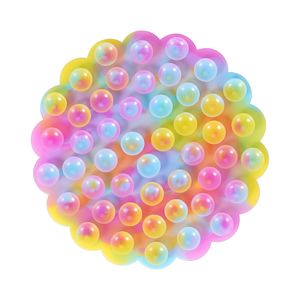 Ny Magic Dubbelsidig Soft Sucker Sensoriska Leksaker Kast Sucker Silikon Bubble Fidget Toy Stress Reducer Massager Stress Relief 1633