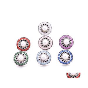 Clasps Hooks Colorf Acrylic Beads Chunk 18Mm Snap Button Zircon Flower Charms Bk For Snaps Diy Jewelry Findings Suppliers Gift Dro Dhyse