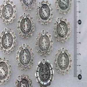 Charms Jesus Cross Rotating Round Medal Benedict Amulet Pendant And Keychain Jewellery