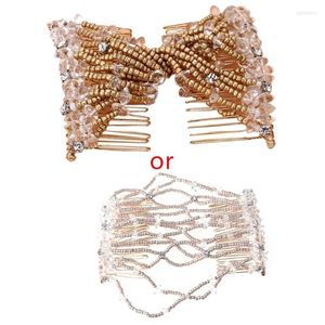 Hair Clips & Barrettes Women Handmade Pearl Beaded Jewelry Magic Side Combs Stetchable Double Clip Earl223078