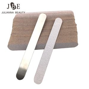 Nail Files 100pcslot Professional Replacement 100180240 Gray Sandpaper With 1PCS Metal Handle Doublesided Buffer 230214