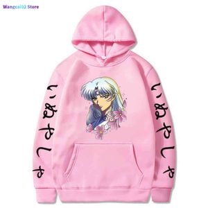 Herrtröjor tröjor inuyasha sesshoumaru hoodies kvinnor streetwear harajuku cool hooded unisex japansk anime hoodie 021523h