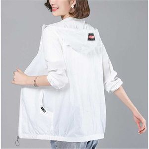 Outdoor T-Shirts 2022 Neue Sommer Damen Jacke Mit Kapuze Dünne Mantel Sonnenschutz Jacke Langarm Casual Windjacke Weibliche Outwear J230214