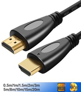 Cabos de v￭deo de cabo HD Gold Alta velocidade V14 1080p Cabo 3D para interruptor de divisor de HDTV 1m 2m 3m 5m 7m 10m 15m