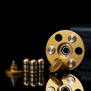 Кончики пальца Гироскоп игрушки лево колеса пулевого пистолета Pure Brass Fidget Spinner Antistress Toy Metal EDC Съемный гироскоп 1635