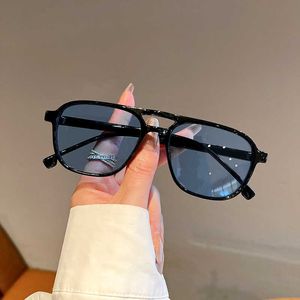 Sunglasses Vintage Double Bridge Sunglasses Men Women Fashion Oversized Gradient Sun Glasses Shades Luxury Brand Designer Shades G230214