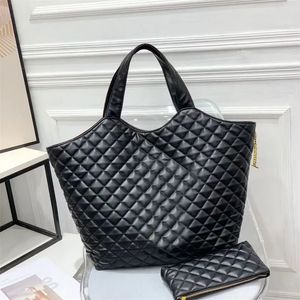 2023 icare maxi shopping bag Grandi borse firmate borse tote trapuntate Attaches Borsa donna Moda borse in pelle di agnello nera Borsa per spalle