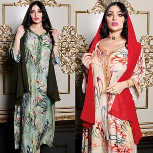 Ethnic Clothing 2023 Maxi Dresses Women Islamic Dubai Abaya Turkish Muslim Vintage Loose Plus Size Evening Dress Long Sleeve