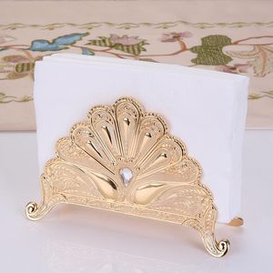 Tissue Boxes & Napkins European Restaurant Metal Napkin Holder Serviette Resistant Paper Rack Luxury Home Party Dining Table DecorTissue