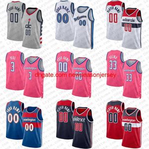 stitched embroidery Custom 3 Bradley Beal Kyle Kuzma Basketball Jerseys Kristaps Porzingis s Will Barton Wizard Deni Avdija Rui Hachimura Corey