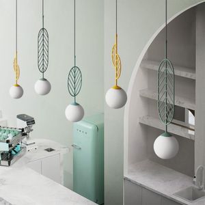 Wall Clocks PENDANT LIGHTS COLORFUL MACARON IRON HANGING LAMP FOR BEDROOM DINING ROOM KITCHEN FIXTURES LED GLASS BALL HANGLAMP