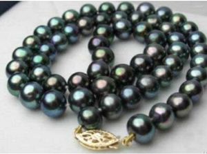 Pendant Necklaces Charming 9-10mm South Sea Black Pearl Necklace 18'' Jewelry Accessory Gift