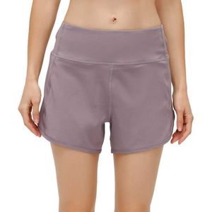 Kvinnors tr￤ningsdr￤kter L092 H￶ghus Sport Shorts Women Yoga Pants With Back Zipper Pocket Running Short Quick-Torka Breattable Casual Sweatpants Operation2