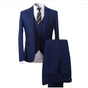 Men's Suits Custom Made Men For Wedding 3 Pieces Groomsmen Tuxedos Slim Fit Prom Party Business Suit (jacket Pant Vest)