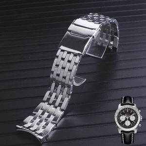 22mm 24mm Cruved End hochwertiges massives Edelstahl-Uhrenarmband für Breitling Watch342e