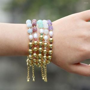 Strand 8mm Strawberry Crystal Beads Bracelets Women Natural Freshwater Pearls Simple Fashion Elegant Jewelry Gift Wholesale