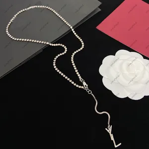 Necklace Letter Pendants Designer Love Silver Gold Silver Necklace For Woman Luxury Jewelry Y Pearly Chains Womens Necklaces Party Wedding