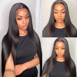 Bone Straight Human Hair Wigs Lace Closure Wig Raw Indian Remy Cheap Human Wigs For Black Women