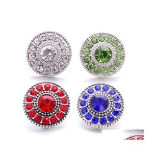 CLASPS HOOKS POCHOTHERSALE RHINESTONE 18mm Snap Button Flower Clasp Metal Zircon Pave Charms f￶r Snaps smyckesfynd Fabrik Suppli Dheo5