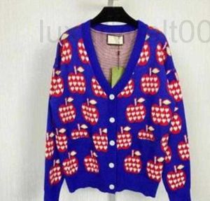 Kvinnors tr￶jor Designer V-hals lyx l￥ng￤rmad f￶r nya Cardigans Coat Fashion Print Loose Knitwear Lazy Streetwear 4Z6R
