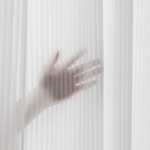 Cortina elegante japonês blinds semi -blecaout cortinas de janela de tule branca para o quarto de estar quarto moderno voile acabado pelo painel