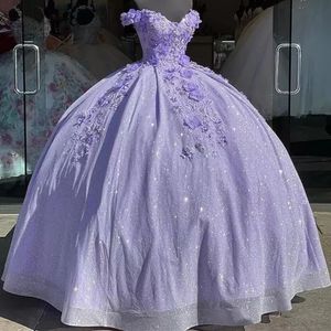 Aplikler ile Quinceanera Elbiseler Prenses Sevgiliye Pul Balo Dantel-up Tatlı 16 Debutante Parti Doğum Günü Vestidos De 15 Anos 06