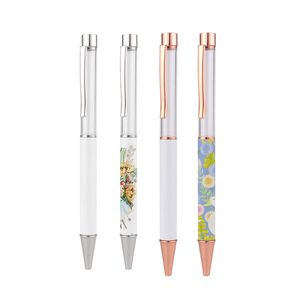 Unikalne kreatywne Kawaii Artykuły papiernicze DIY Metal White Pen for Sublimaation Pełna druk Pusta rurka wypełniająca się brokatowy pływający żel