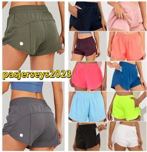 lululemens LU-0160 Brand Womens Yoga Outfits High Waist Shorts Exercise Short Pants Fitness Wear Girls Running Elastic Adult