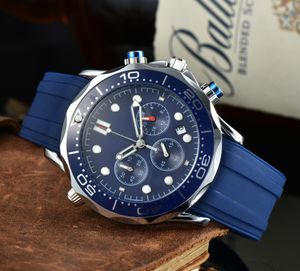 Man Watch 2022 Новые шесть стежков роскошные мужские часы всех циферблат Quartz Watch высококачественный высококачественный бренд хронограф часы резиновый ремень мужские аксессуары модные аксессуары подарки