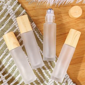 Perfume Bottle 10pcs/lot 5ml10ml Roll On Bottle Thick Frosted Glass Perfume Bottle Doterra Refillable Empty Roller Essential Oils Vials 230215