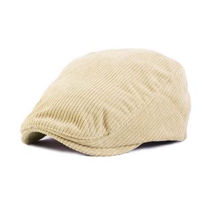 Nowy bawełniany płaski czapek unisex zwykły aksamit newsboy beret cap soft fit cabbie kapelusz regulowany szczytowa czapka malarz malarz beret czapki