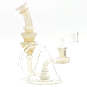 Bottiglia Klein Narghilè Recycler Vetro Bong Tornado Narghilè Dab Rigs Pipa ad acqua per fumatori Tubi inebrianti Dimensioni giunto 14mm con ciotola o Banger al quarzo