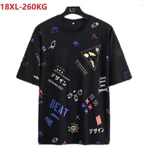 Camisetas masculinas de verão masculino Camiseta de algodão de manga curta Graffiti High Street Plus Tamanho 10xl 12xl 14xl 15xl camis de tamanho grande tops soltos mferlier