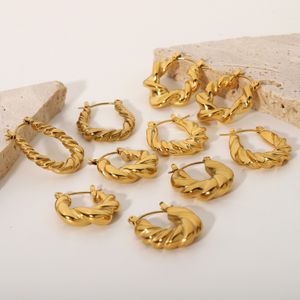 18 Karat vergoldete Edelstahl-Spiralbandohrringe Geometrische Ohrringe aus Titanstahl Ohrringe INS Netzberühmtheit im gleichen Stil Damenohrringe