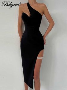 Sukienki swobodne Dulzura Elegancka neon seksowna Y2K stroje nachylone bez rękawów bez tylnej części body bodycon midi sukienki dla kobiet klubowych imprezy t230210