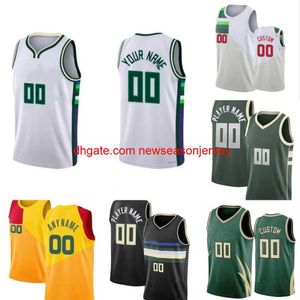 Stitch Hafted 2022 Koszulki do koszykówki Custom Giannis Antetokounmpo City Khris Middleton Edition Jrue Holiday Bobby Portis Jr Connaughton Jersey