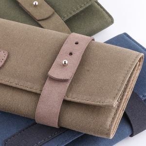 Caixas de Relógios Estojos Lona Nylon Cera de Óleo Bolsa para Relógios Bolsa Ferramentas Suporte para Relógios Organizador Portátil Relógios Militares Expositor de Jóias 007 À Prova D' Água 230215