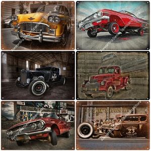 Classic Cars Retro Metal Sign Vintage Tin Sign Decorative Plaque Garage Man Cave Home Decoration Vintage Car Posters 20cmx30cm Woo