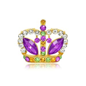 Ny Crystal Rhinestone Princess Queen Crown Brooch Pin Tiara Crown Brosches For Women Girls Crown Tiara för bröllopsfest Bankett födelsedagsmycken