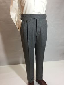 Męskie jesienne zimowe wełniane sukienki biznesowe Mężczyzn Men talia Streetwear Casualne spodnie Formalne spodnie w garniturze społecznym Homme F213 230216