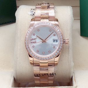 Relógio mecânico automático feminino da AAA 904 Soldana de aço inoxidável Diamond Diamond Prata Rose Gold Sapphire Glass 36mm 31mm-rlx