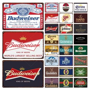 Vintage Beer Tin Sign Classic wine Decorative Beer Brand Metal Sign Plaque Plate Retro Wine Signage Wall Decor Bar Pub Club Man Cave Beer Poster Gift Size 30X20CM w01
