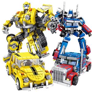 Panlos Transformation Robot City Truck Building Blocks Creator Technic Sets Educational Toy For Children Gifts352m